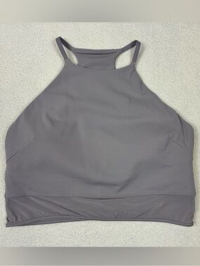 Lululemon Nulu High-Neck Mesh-Hem Tank Top Mauve Gray